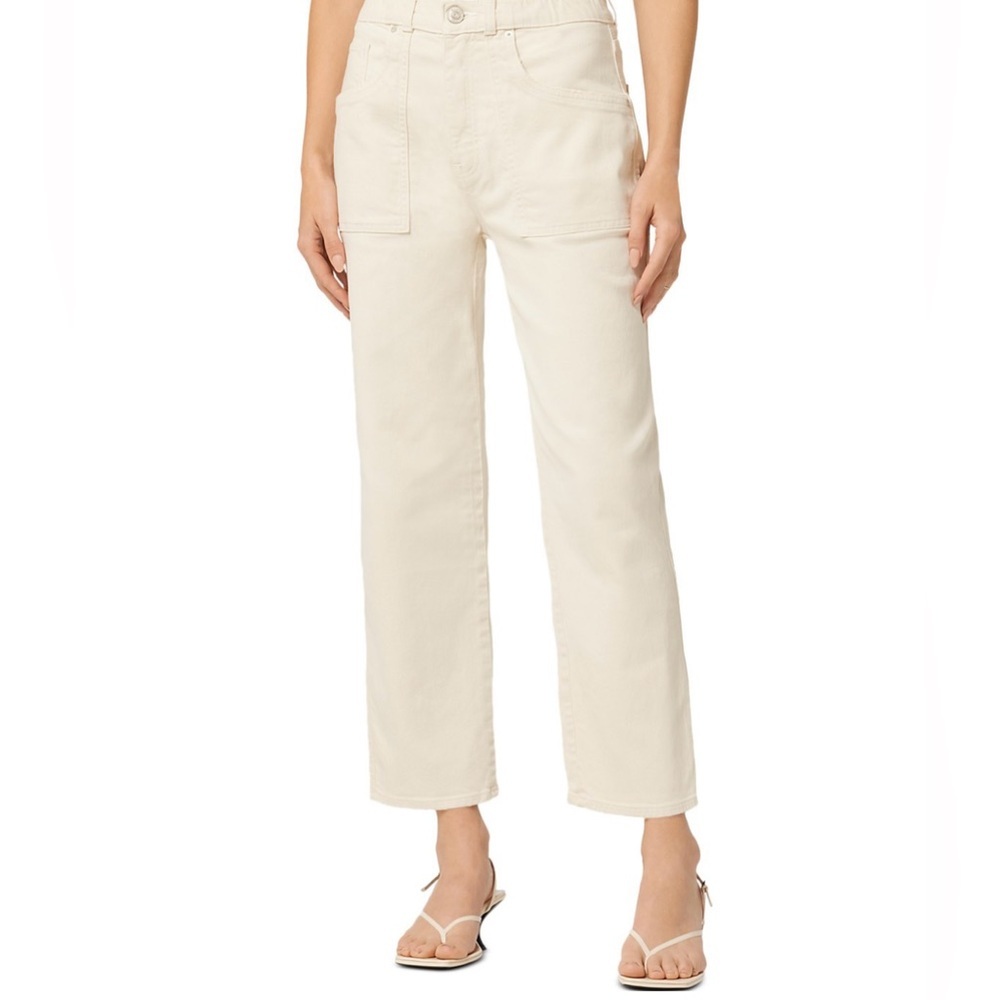 HUDSON DENIM CARGO ANKLE PANTS-NEVER WORN SIZE 31 ECRU COLOR ELASTIC WAIST